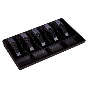 5 Grids Cash Collection Box Cashier Drawer Insert Tray for Market Bank Home (Black)